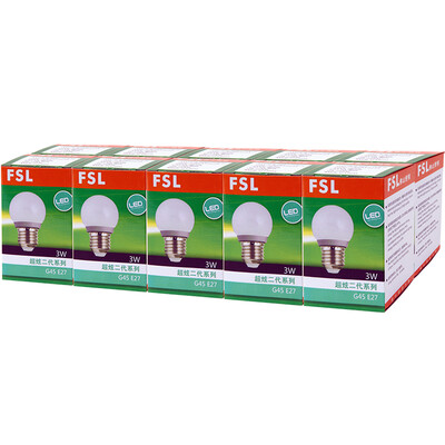 

Foshan Lighting (FSL) Светодиодная лампа Энергосберегающая лампа 3W Желтый E27 Теплый белый 3000K Hyun Silver 10 Pack