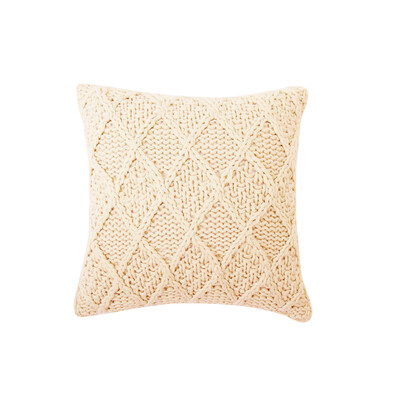

Jia Bai pillow cover wool artificial hand-knitted wire rope craft 45 45cm mustard yellow
