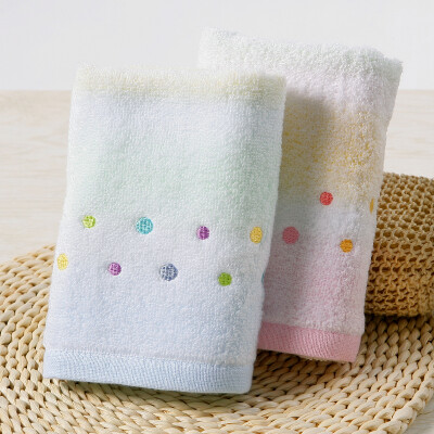 

Gold towel home textile cotton wash towel face towel two loaded candy gradient red blue 76g Article 68 34cm