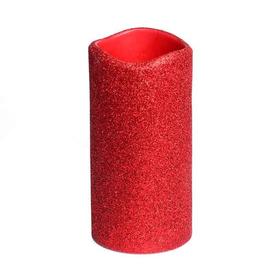 

DFL Flameless Real Wax Led Pillar Candles with Timer with Glitter Powderfor Home Party Wedding Christmas Decoration3x6 inches