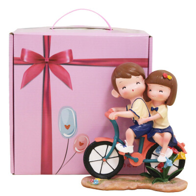 

Gold torch bike couple ornaments birthday gift Valentine&39s Day wedding gift girl couple practical creative gift hardcover gift box models