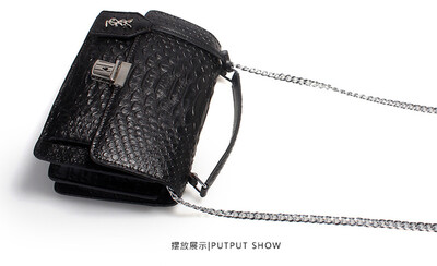 

Jiabaisi shoulder bag Crocodile pattern Pu leather Flexible Handle handbag with detachable Chain Elegant Purse multipurpose bag