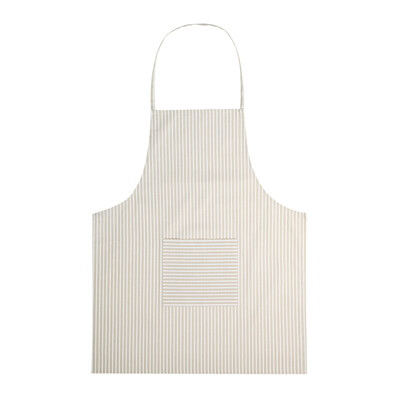 

Japanese-style cotton striped apron white tea gray