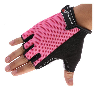 

Mountedop QXST03 riding gloves half finger non-slip wear-resistant mountain bike gloves pink L