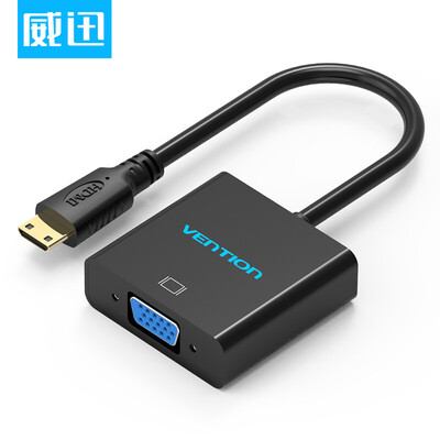 

VBA (VENTION) ABDBB mini hdmi to vga HD cable with audio band power supply Tablet PC with projector mini HDMI converter black