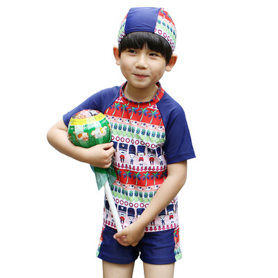 

QIHAI QIHAI children&39s swimsuit boy suit split five-part swimsuits comfortable swimwear boy hot spring beach swimwear 7716-8 Tibetan blue XXL code