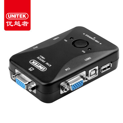 

(UNITEK) KVM-переключатель 2-портовый USB-многопортовый преобразователь VGA два из экрана монитора клавиатуры и мыши 2 в кнопку общего доступа U-8709