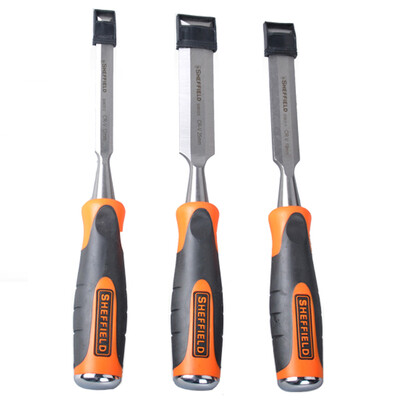 

Steel Shield S080301 3 piece set of woodworking chisel set through heart handle flat shovel chisel carving chisel wood carving knife woodworking tools chrome vanadium steel can be tapped