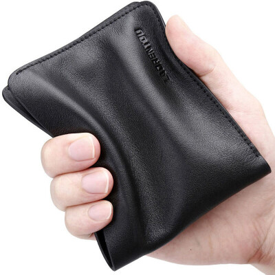 

Older head (LAORENTOU) purse head cowhide men short paragraph wallet thin models driving license sets male models wallet card package 305J001L3A cross section black