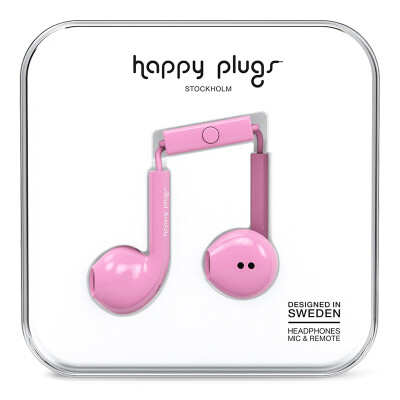 

Happy Plugs Earbud Plus Ear Earphone Earphone Earphone Apple Andrews Mobile Phone Earphone Enhancement Scandinavian Design Sweden Light Luxury Brand Pink