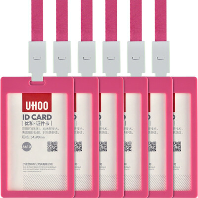 

Excellent UHOO 6612 candy color card sets of vertical rose red 6 card sets 6 lanyard box work card badge card