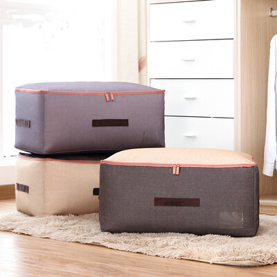 

Youfen thick fine linen quilt storage bag washable clothes sundries finishing bag 66L3 only rosewood