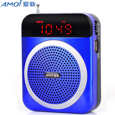 

Amoi V88 Digital Display Mini Card Subwoofer USB Square Dance Old FM Radio Walkman Teacher Guide Special Speaker Blue