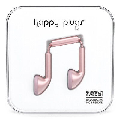 

Happy Plugs Earbud Deluxe Edt Earphones Fashionable Headphones Apple Andrews Headphones Headphones Nordic Design Sweden Light Luxury Branded Pink Gold