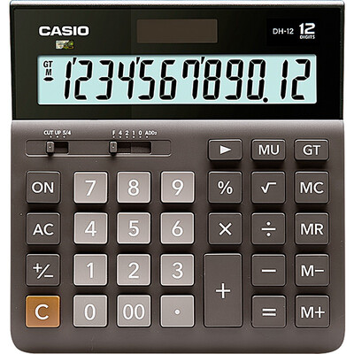 

CASIO DH-12-BK Medium 12-Bit Dual Power Supply Ultra-Wide Calculator Black Professional Computing Series
