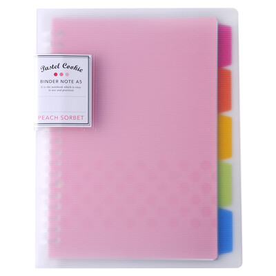 

KOKUYO) light color cookies A5 20 holes 100 pages capacity of the page to send 40 pages Campus paper fine 5-color indexing page pink WSG-RUCP12P