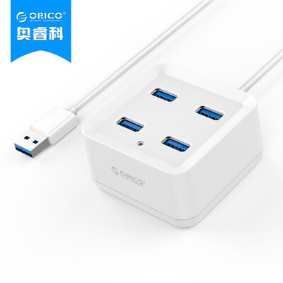 

ORICO DH4U USB3.0 Splitter Высокоскоростное расширение 4-портовый концентратор Портативный компьютерный конвертер для ноутбука Белый квадрат 1 метр