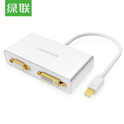 

Зеленый Альянс (UGREEN) Mini DP to HDMI / VGA / DVI трехконтактный конвертер mini dp молния интерфейсный адаптер Apple TV кабель / адаптер серебристый 10438