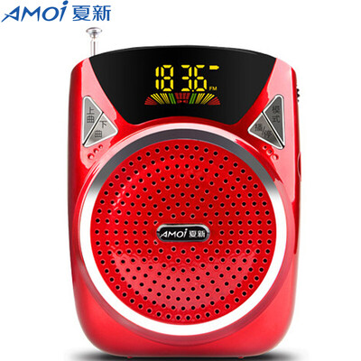 

Amoi V89 digital display mini card subwoofer USB square dance old FM radio Walkman teacher tour guide dedicated audio speakers red