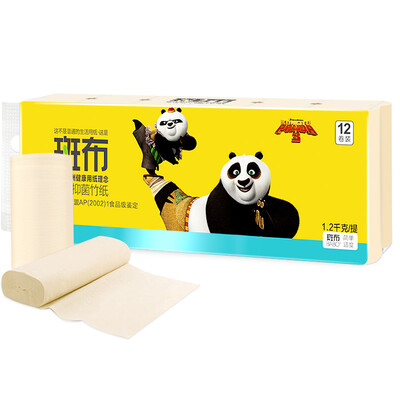 

Blanket BABO color toilet paper without bleach bamboo pulp Kung Fu Panda Series 3 layer 100g coreless paper 12 rolls