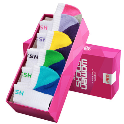 

Ms Heng Yuanxiang boat socks shallow mouth invisible sports socks fashion hit color cotton socks mixed color 5 pairs of equipment
