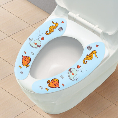 

[Jingdong supermarket] Sheng silk is still paste the toilet seat toilet seat toilet cartoon pattern 4 sets of models A