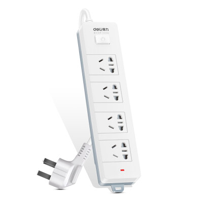 

Effective (deli) 18220 smart USB charging (5V2.1A) 2-bit combination hole 1.8 m total control switch socket / plug / plug