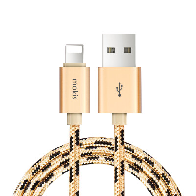

【2】 Mochi Si (mokis) Apple 7/6 / 5s data cable charging line braided line 1 m Tu Hao gold for iphone7 / 6/5 / ipad