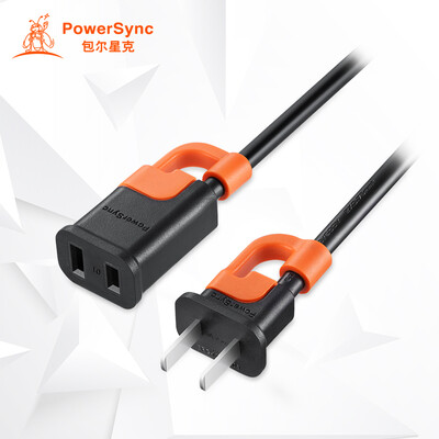 

PowerSync MPCNKG0020 power extension cord black with orange 180 degrees 2 plug male against the mother anti-swing