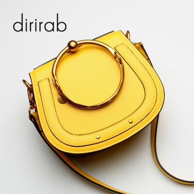 

Dirirab genuine leather women's shoulder bag round bag handbag small round bag cowhide diagonal package pig bag rivets fashion