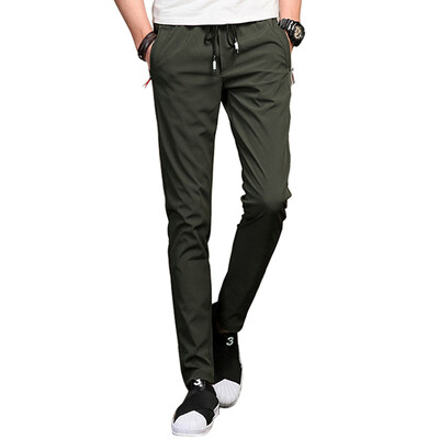 

GLO-STORY Корейский мужские случайные штаны эластичный случайные брюки моды тонкий брюки ноги черный кобель LXK71103 36