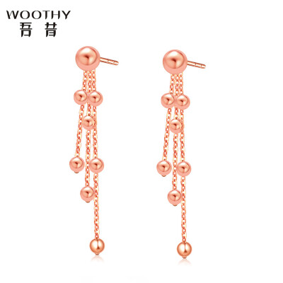 

I love jewelry 18K gold fashion tassel ear nail temperament rose gold earrings