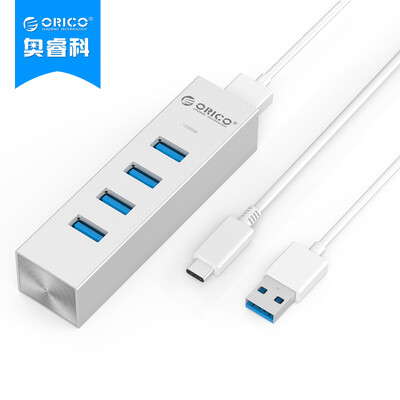 

Австрийский (ORICO) ASH4 полностью алюминиевый 4 USB3.0 концентратор перетащить четыре HUB сплиттер Apple MACBOOK настольный ноутбук расширение серебро