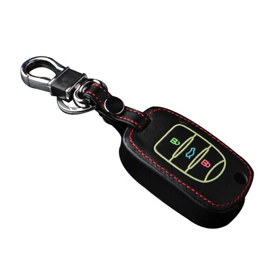 

Huashi Baojun key bag luminous folding three-button black Baojun 560 730 610 630 310 leather key case