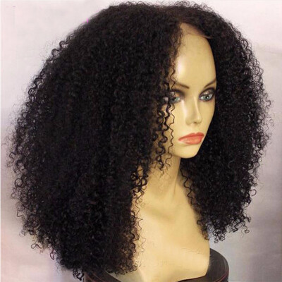 

Afro Kinky Curly Wig 150 Density Short Lace Front Wig Human Hair With Baby Hair Middle Part Glueless Full Lace Human Hair Wigs