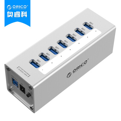 

Austrian ORICO A3H7 all-aluminum 7-port USB30 splitter one-paging seven HUB hub with power Apple MACBOOK desktop notebook expan