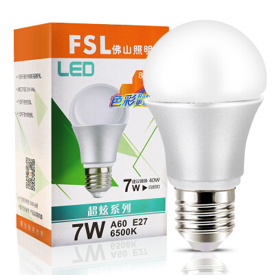 

[Jingdong supermarket] Foshan lighting (FSL) LED bulb energy-saving light bulb 7W big mouth E27 day spokes 6500K Hyun silver 2