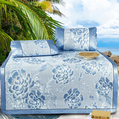 

Antarctic NanJiren Liangxi home textiles thick ice silk seats air-conditioned seats three-piece blue 15-meter bed