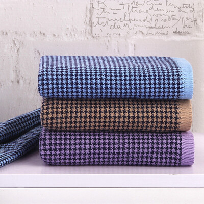 

Xin brand towel home textiles dream grid cotton towel 3 installed purple blue coffee color