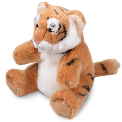 

National Geographic NATIONALGEOGRAPHIC Hand Dolls Series Animal Dolls Plush Pants Even Simulation Model Children Baby Animals World Toys Brown tiger hands Even 10 inch