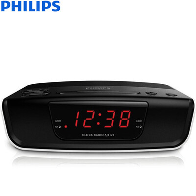 

飞利浦（PHILIPS）AJ3123/93 创意闹钟 音响 收音机 静音电子时钟 儿童学生双闹钟 数字调频