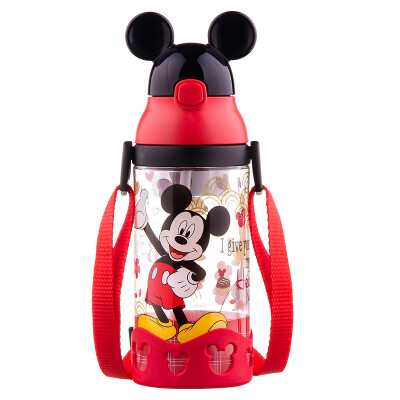 

Diseny children's cups students to carry straw plastic cup 550Ml Mickey head