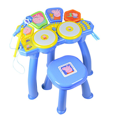

Befforte Buddyfun Children's Jazz Drum Piggy Educational Toy Musical Instrument Page Electronic Drum 99025A Blue