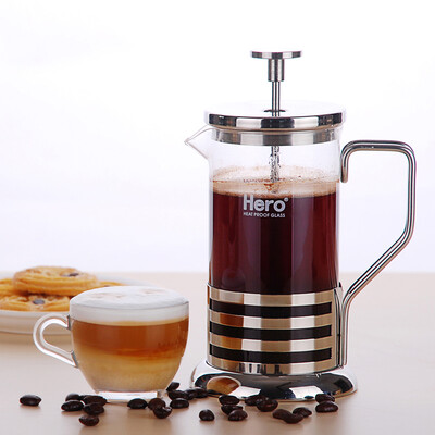 

Hero Knight Method Pressure Pot Stainless Steel Coffee Pot Home Tea Tea Coffee Filter Bottle Glass Filter Cup 350ml