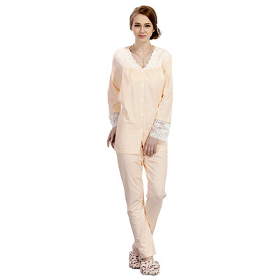 

Pigeon Mamma Mimi Pregnant Women Lace Pajamas Home Service Sugar Set B7072 Apricot 170 XL