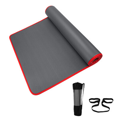 

Yue Yue (yuebu) beginner 185 * 80cm lengthening non-slip fitness pad yoga mat 10mm leather lock gray