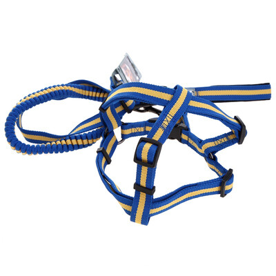 

You Lai Shi elastic telescopic pull strap chest strap small dog pet dog nylon traction rope dog rope chain blue yellow 20MM wide