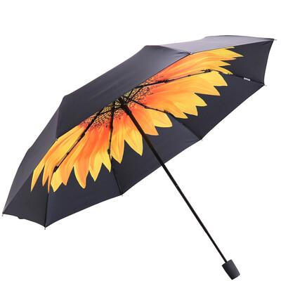 

Jingdong Supermarket] Paradise umbrella UPF50 + all shade black rubber transfer three fold small black umbrella sunny umbrella sun umbrella sunrise Oriental 30309DLCJ