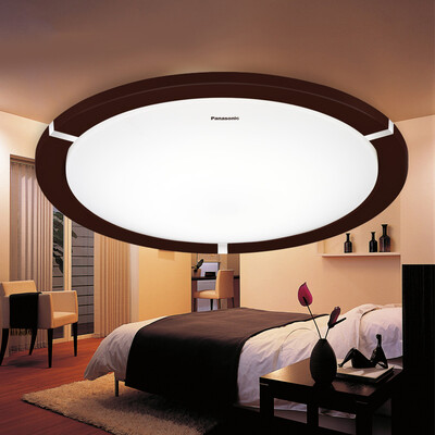 

Panasonic Panasonic LED ceiling lamp remote control stepless light adjustment bedroom lamp living room lighting HHLAZ1797 dark brown decorative frame