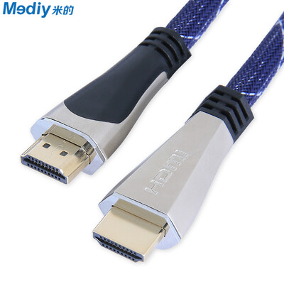 

Rice (mediy) MF-LHX0030 HDMI 2.0 позолоченный сплав цинка Поддержка линии HD 4K компьютер PS3 просо ТВ-кабель 3 метра нейлоновая сетчатая черная